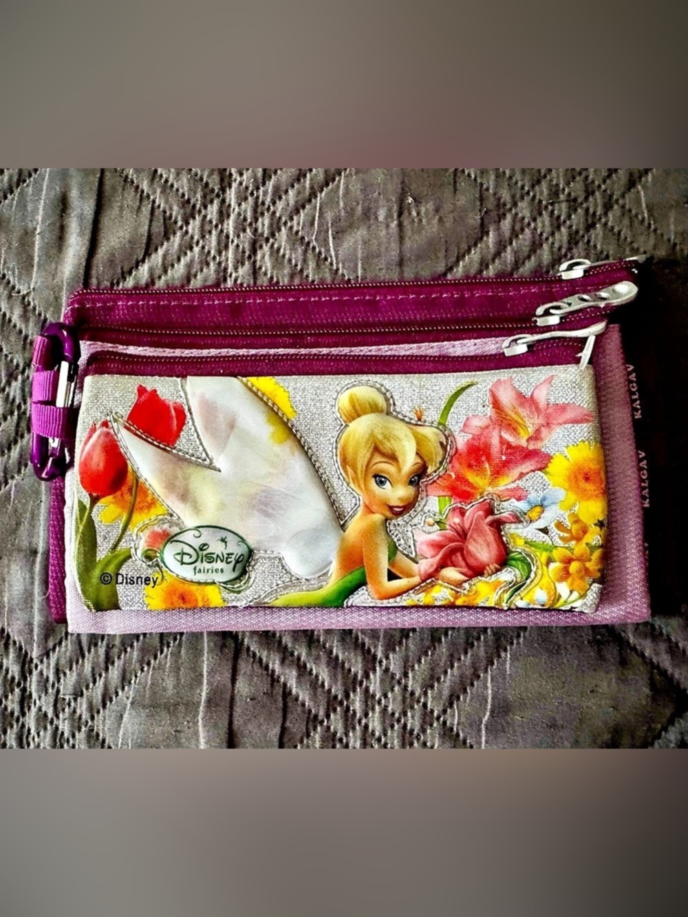 Disney Tinker Bell 3-Piece Pouch Set. Many Uses.